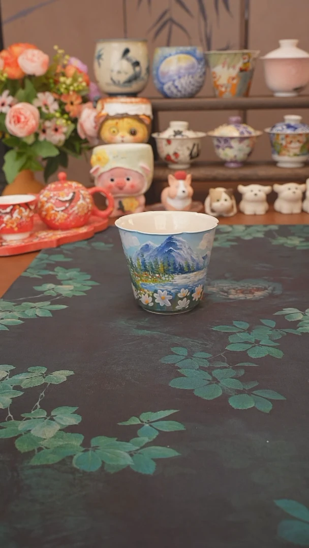 石一  阿勒泰雪景花口手握杯