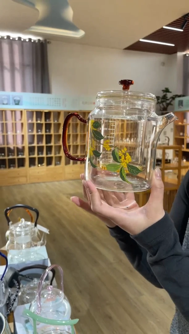 手工艺品玻璃遇器大神奇壶琥珀把桂花