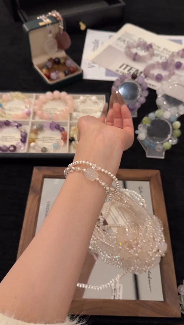 银S925镶嵌手链水晶kitty双圈x3401