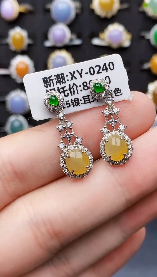 银S925镶嵌戒指翡翠3046