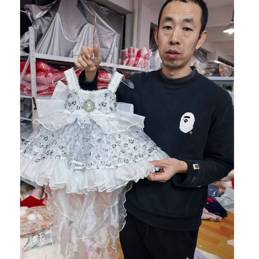 惜韩（392）好看连衣裙白色重工公主女童夏季洛丽塔