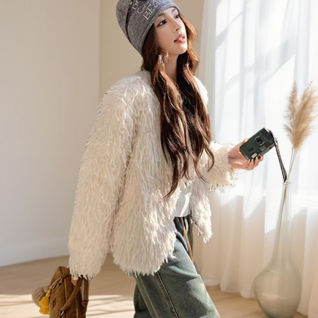 女式高级感环保 羽毛流苏时尚气质休闲外套