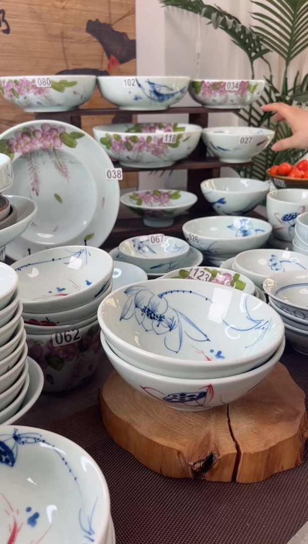 手绘金****娃中暇福利手绘7寸老面碗（4只装）