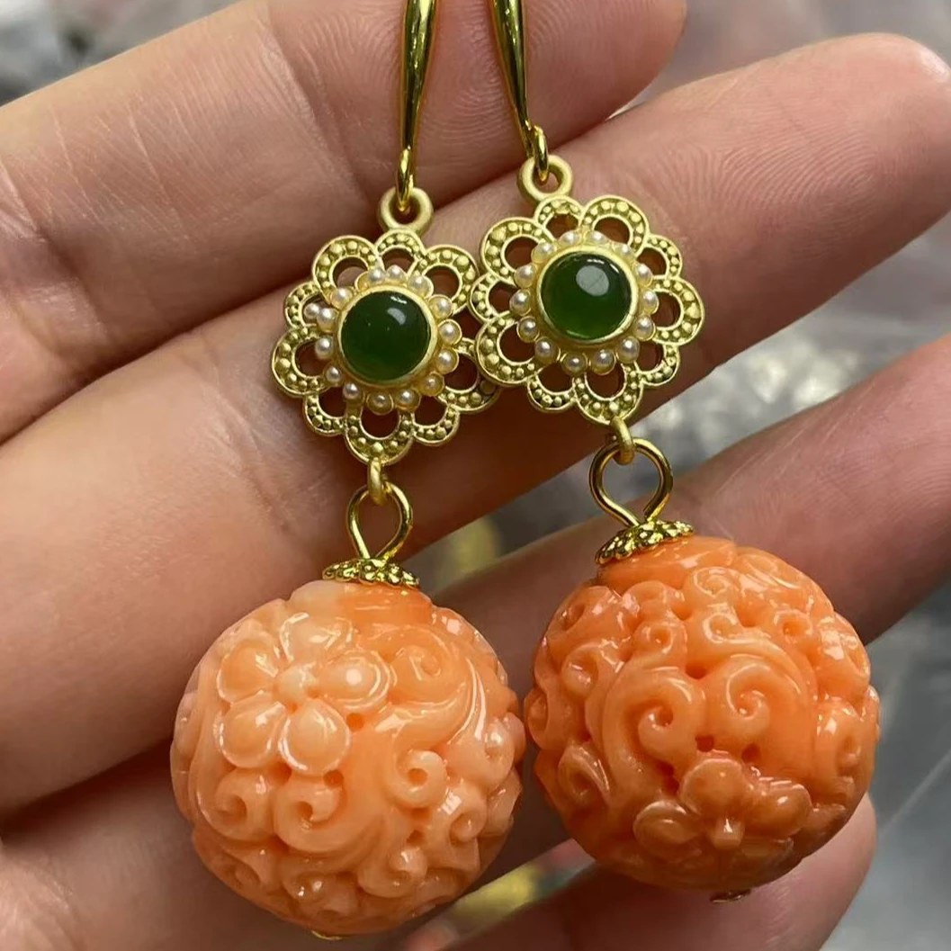 非金属珐琅耳饰 粉色 回文 耳坠2.0