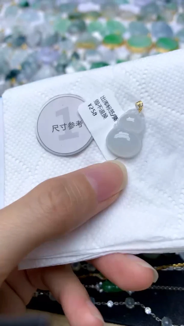颈饰18K金镶嵌翡翠天然A货翡翠