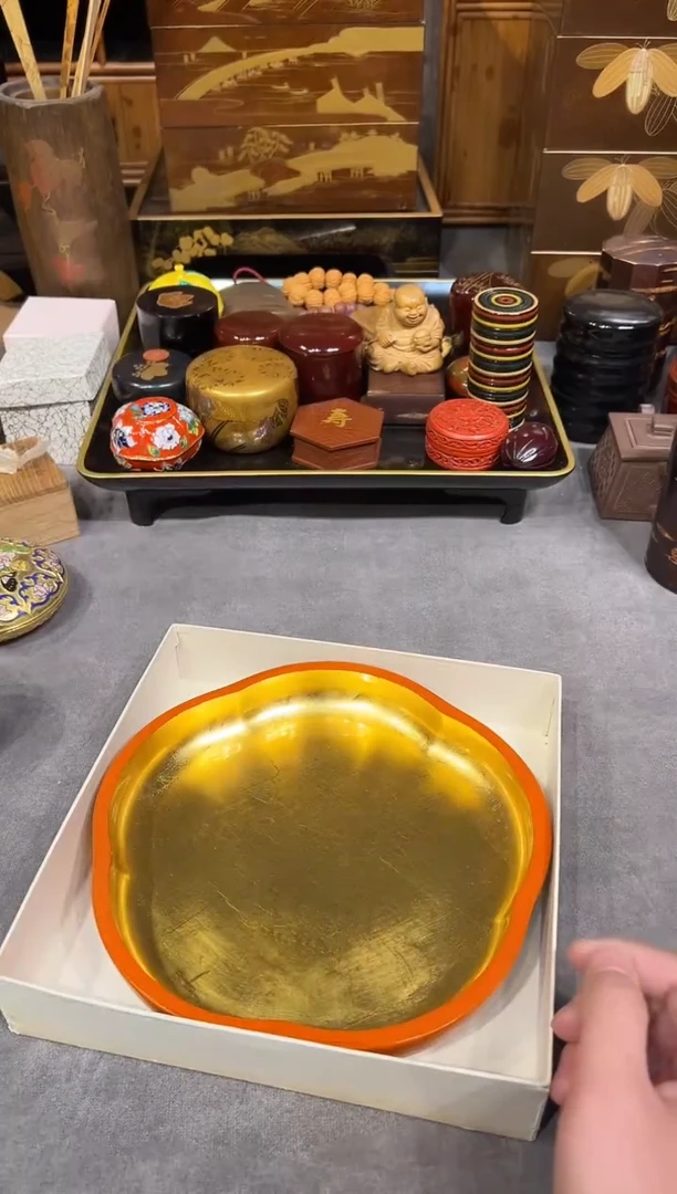 金箔 实木果子钵