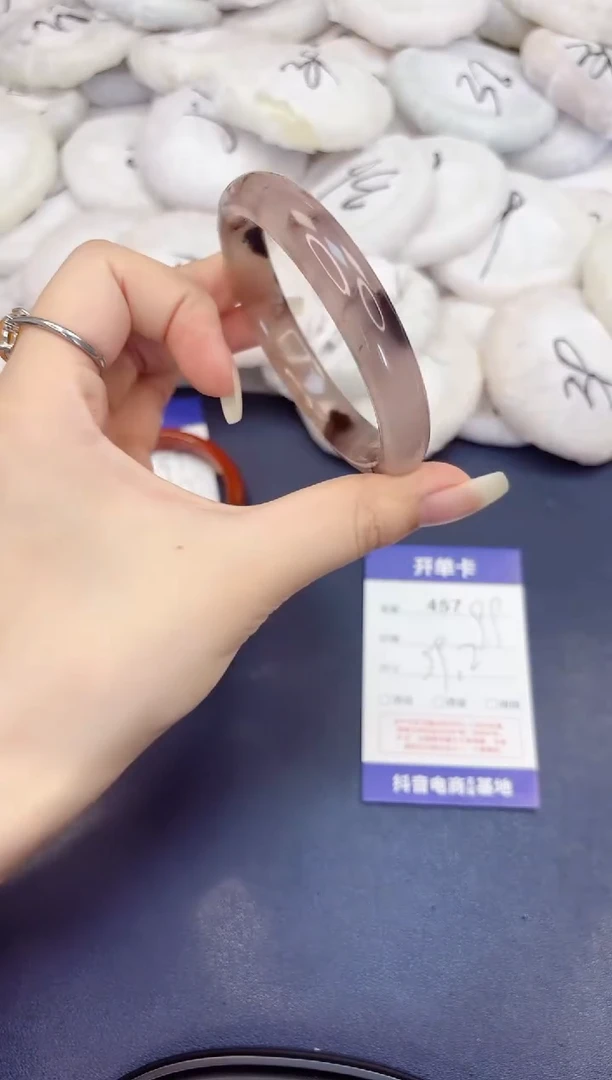石英质玉手镯未镶嵌457-紫罗兰-圈口59