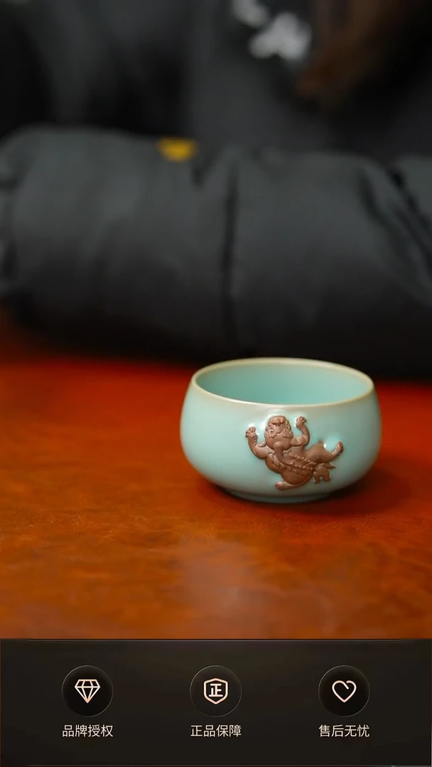 仿古支钉貔貅禅定杯不完美