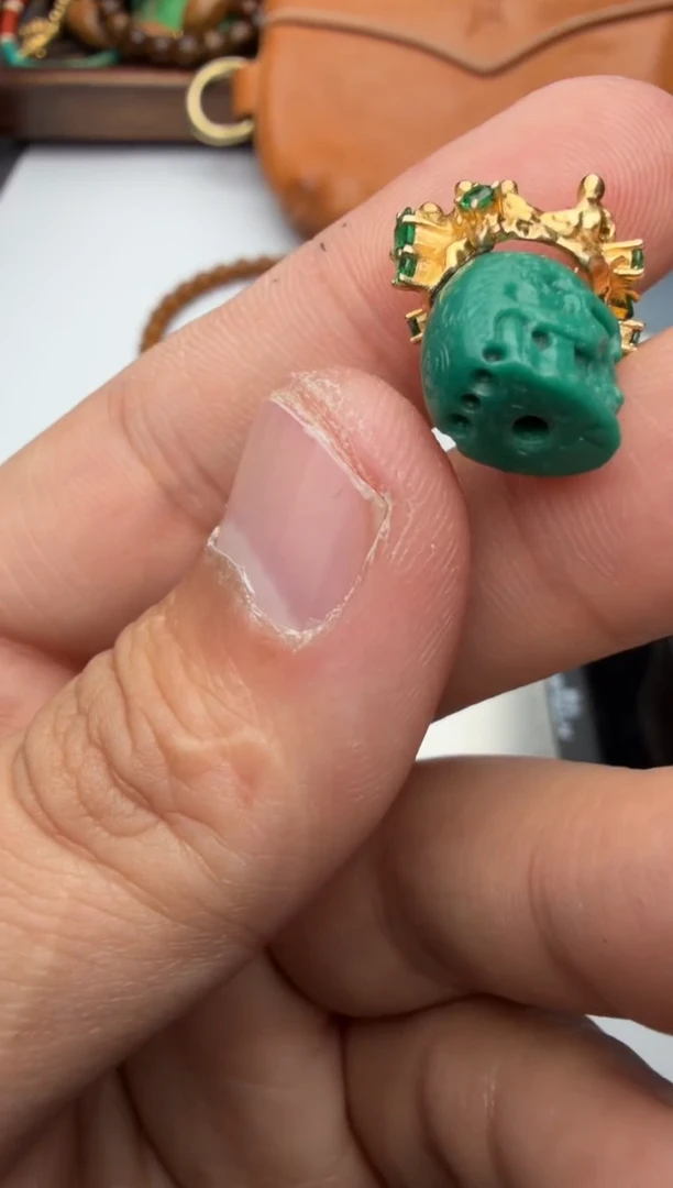 足金镶嵌绿松石配饰配饰