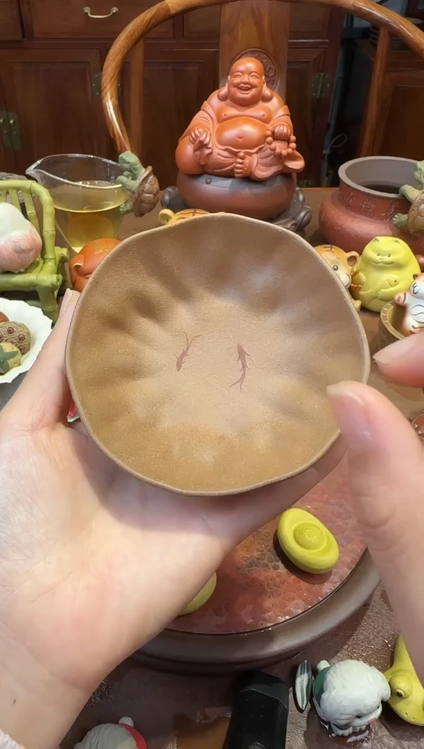 紫砂茶宠紫砂莲韵杯