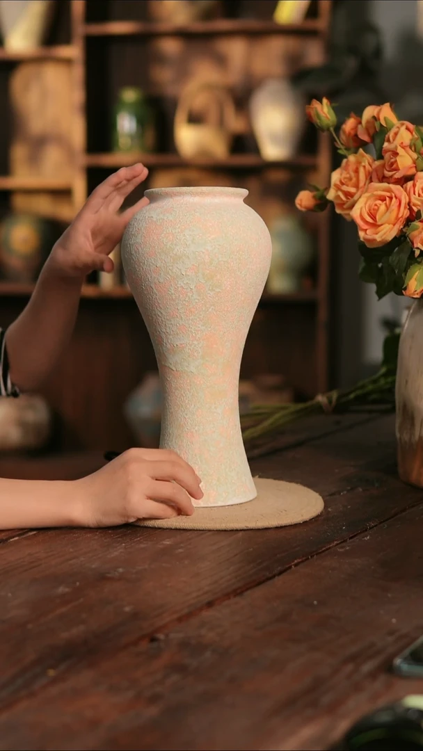 摆件25-344 陶瓷花器高33口径10