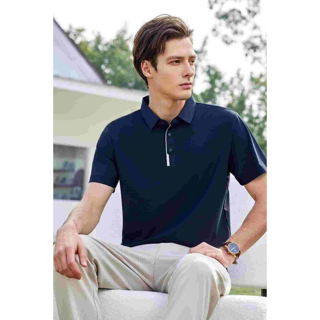 【7A抗菌凉感无痕抗皱开叉】男士短袖Polo衫98250