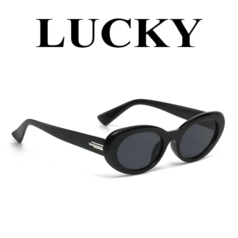 LUCK-复古猫眼太阳镜 2025时尚椭圆框墨镜潮流防紫外线高级感眼镜