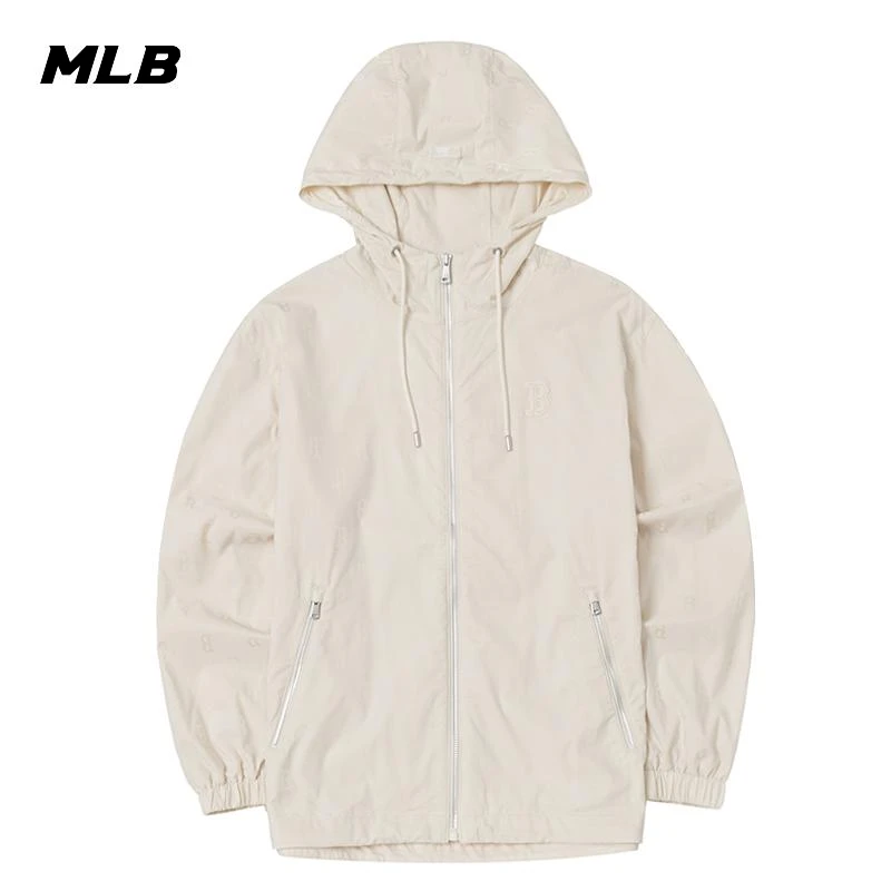 MLB梭织连帽夹克男女装百搭夏季新款运动服休闲宽松外套3AWJM0444