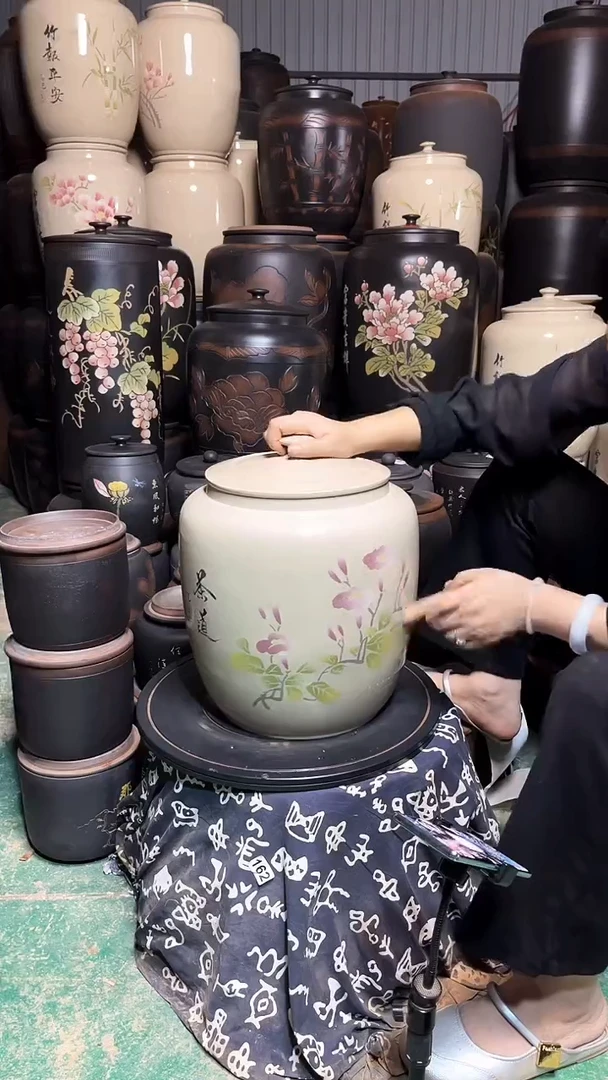 罐瑕疵小茶缸高35cm  白泥 737