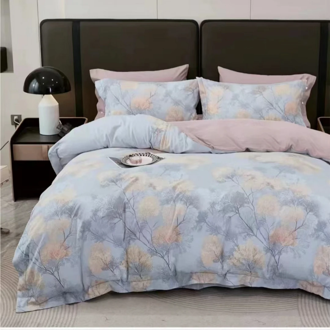 佰花锦数码印花四件套--富春山居蓝新款凉感轻奢柔软舒适透气爆款