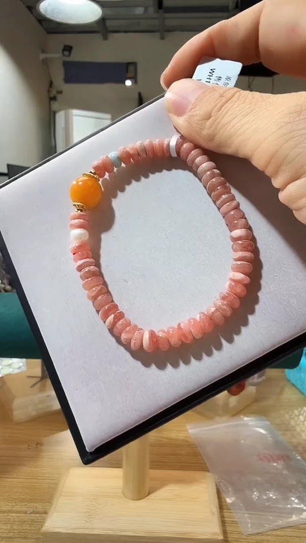 未镶嵌菱锰矿（红纹石）手绳优0160 约6mm