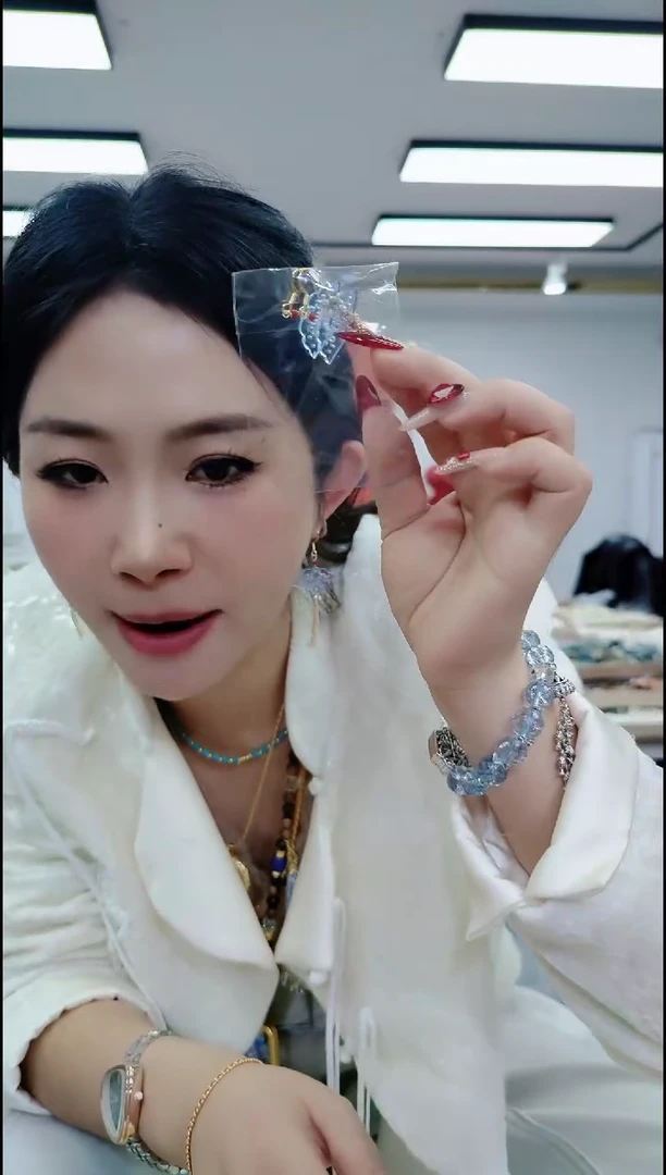 【闪购商品】玛瑙/玉髓颈饰合金2377扇子款耳坠一对