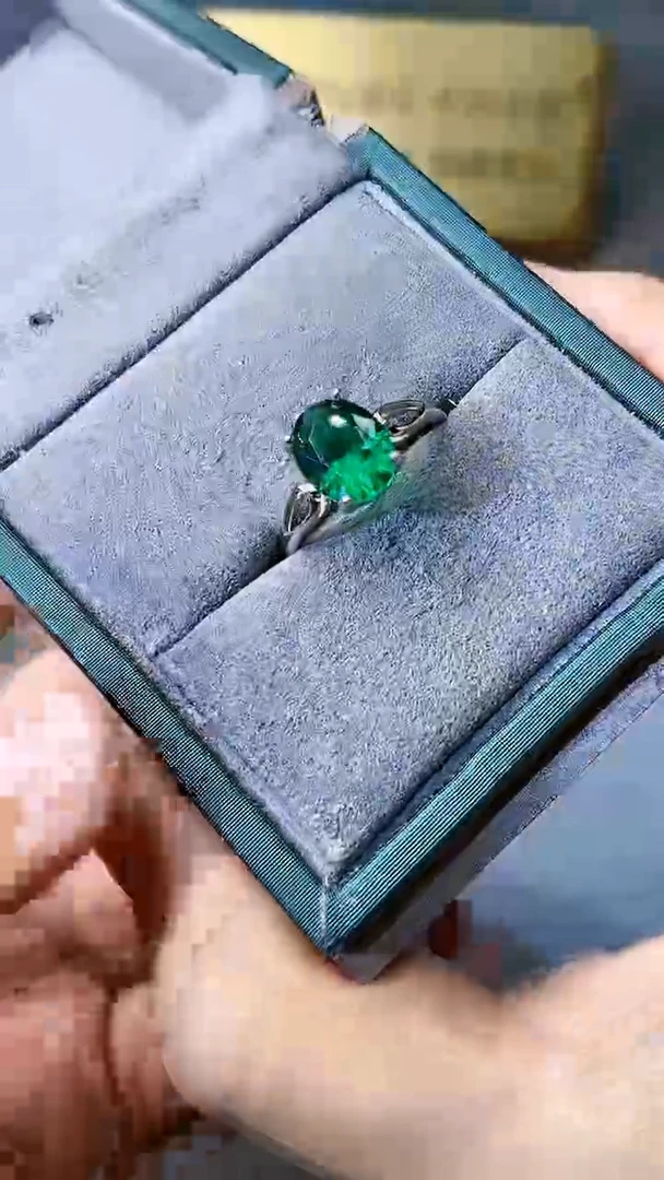 【闪购商品】透辉石戒指银S925镶嵌354