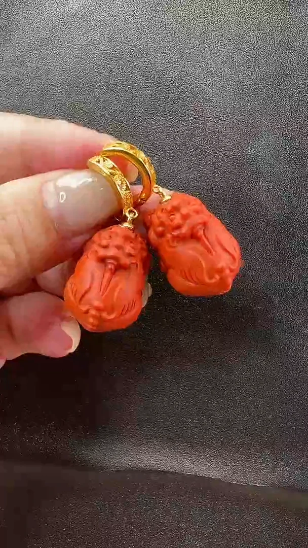 南红玛瑙未镶嵌耳饰耳环