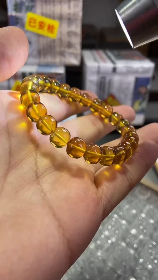 琥珀颈饰未镶嵌9+老型珠手串