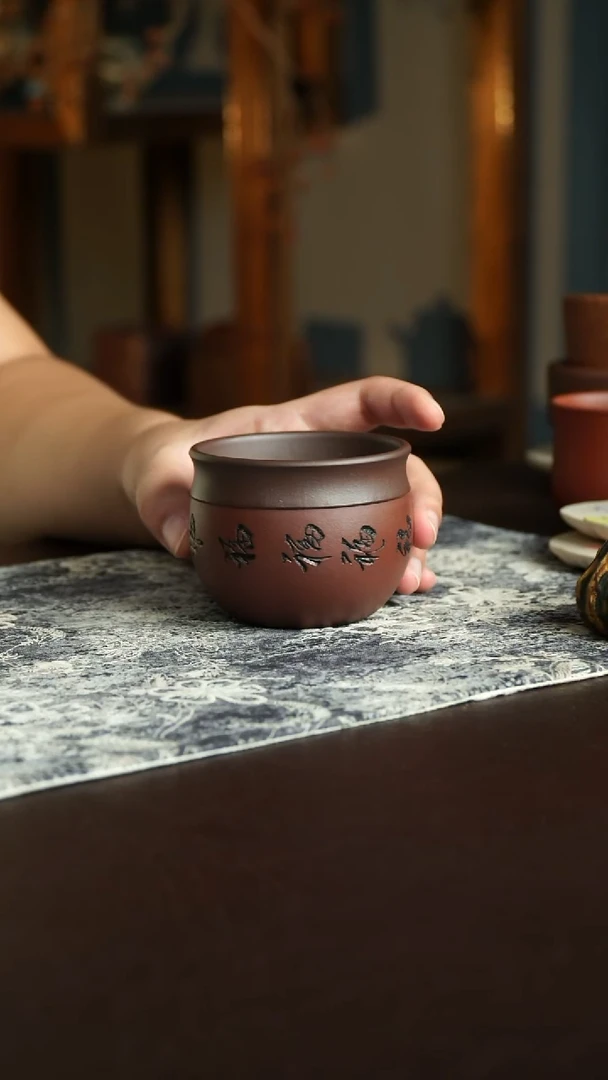 茶杯紫砂73号宜兴紫砂原矿作品