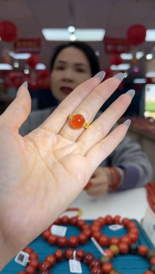 【闪购商品】南红玛瑙戒指18K金镶嵌1.18-（多样式）