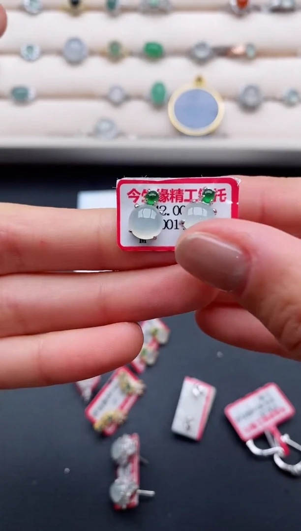 银S925镶嵌戒指翡翠555555+3