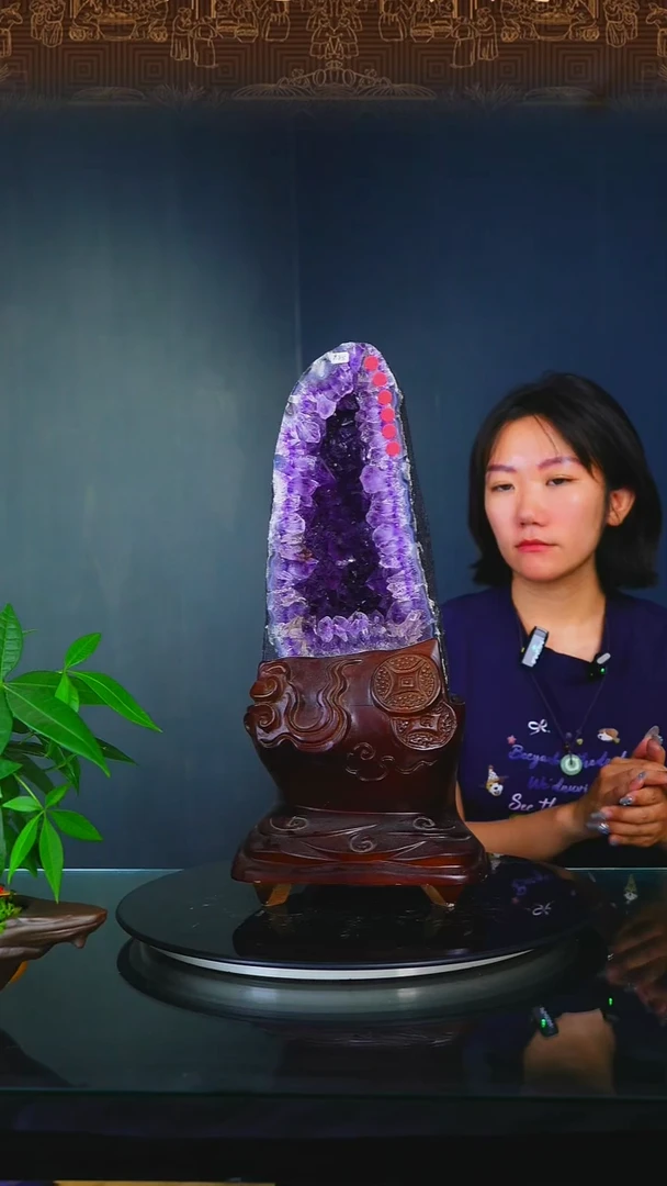 石材石材天然紫晶洞