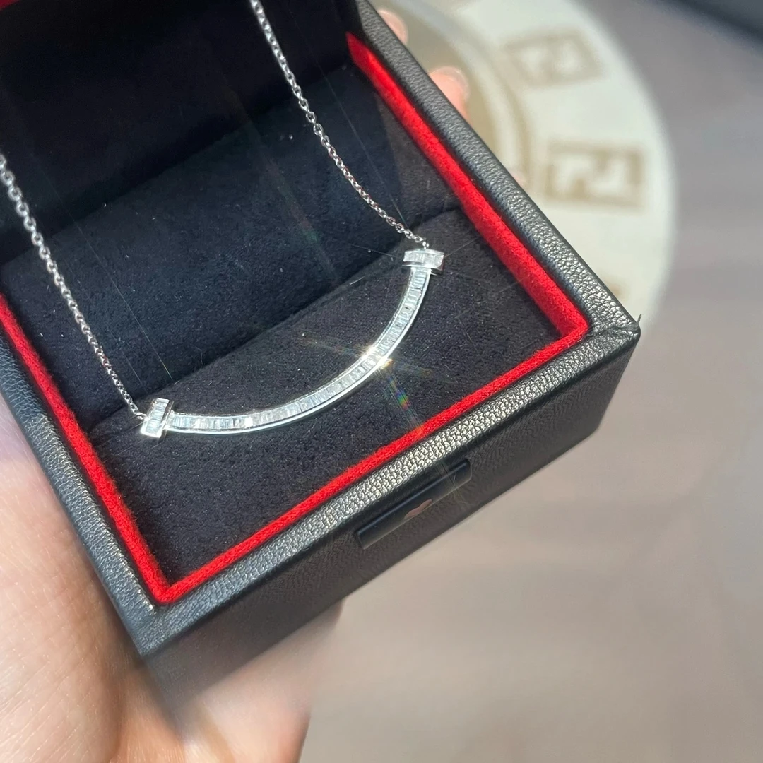 【QM珠宝】0510重金大号梯方微笑项链ZSXL