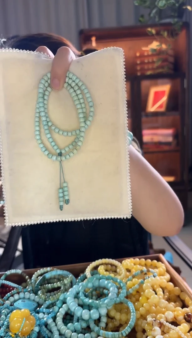 绿松石未镶嵌颈饰绿松石高瓷高品质长链