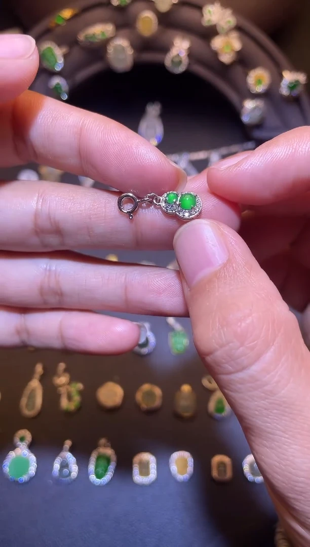 吊坠(不含链)银S925镶嵌翡翠1