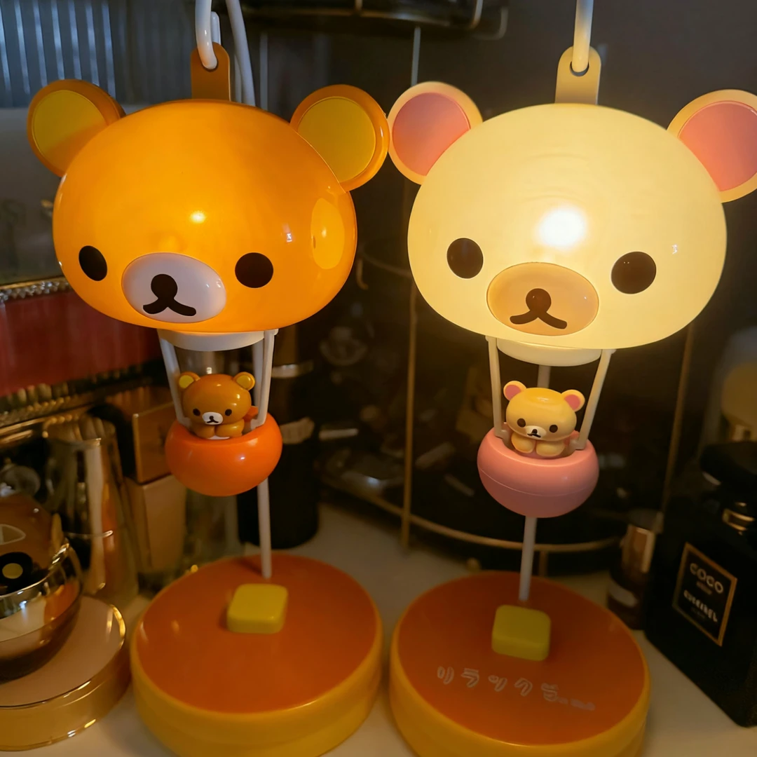 日本中古可爱熊sanx森林轻松熊气球灯夜灯台灯摆件创意卡通睡眠灯