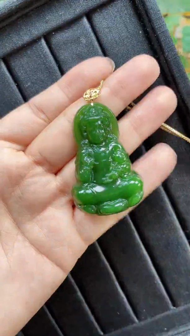 【闪购商品】和田玉吊坠18K金镶嵌52MM 多样性发一