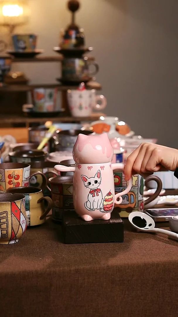 禧看陶瓷单耳把手杯