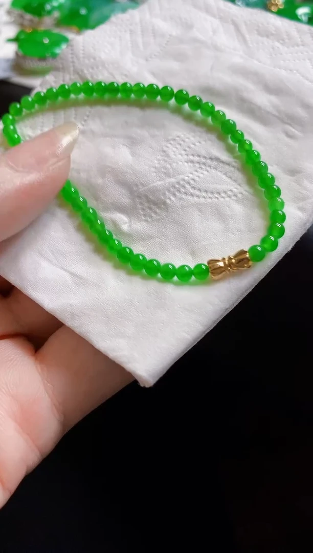 翡翠18K金镶嵌颈饰手链