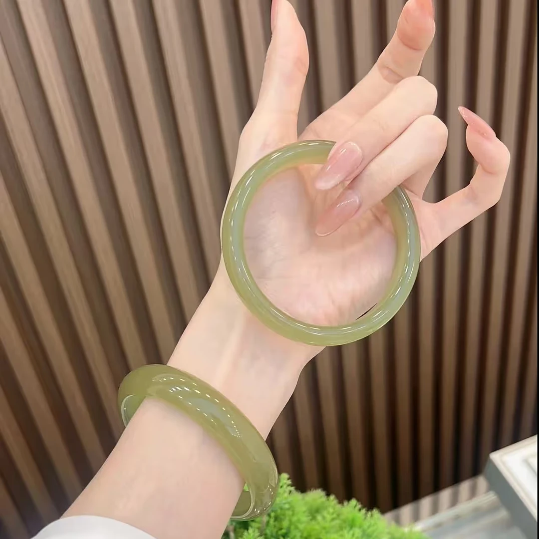 【门店压轴款L】新疆山料 冰湖水手镯 宽13mm