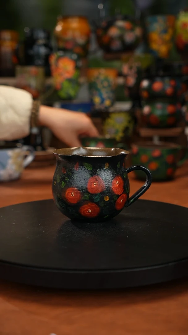 紫砂油画手绘釉下彩