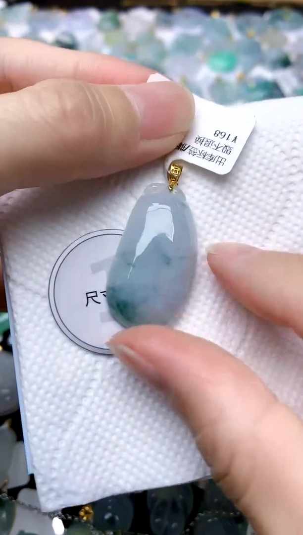 颈饰银S925镶嵌翡翠天然A货翡翠