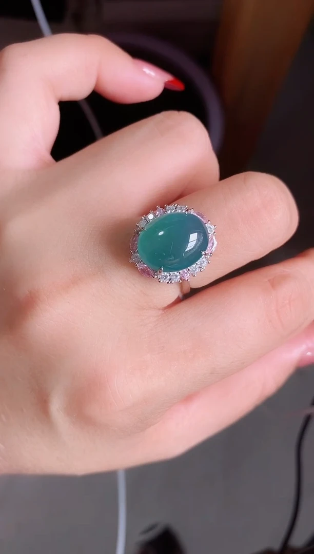 【闪购商品】翡翠戒指银S925镶嵌12121