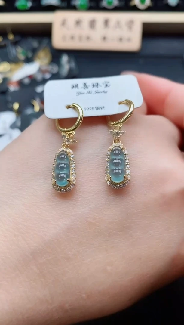银S925镶嵌戒指翡翠1