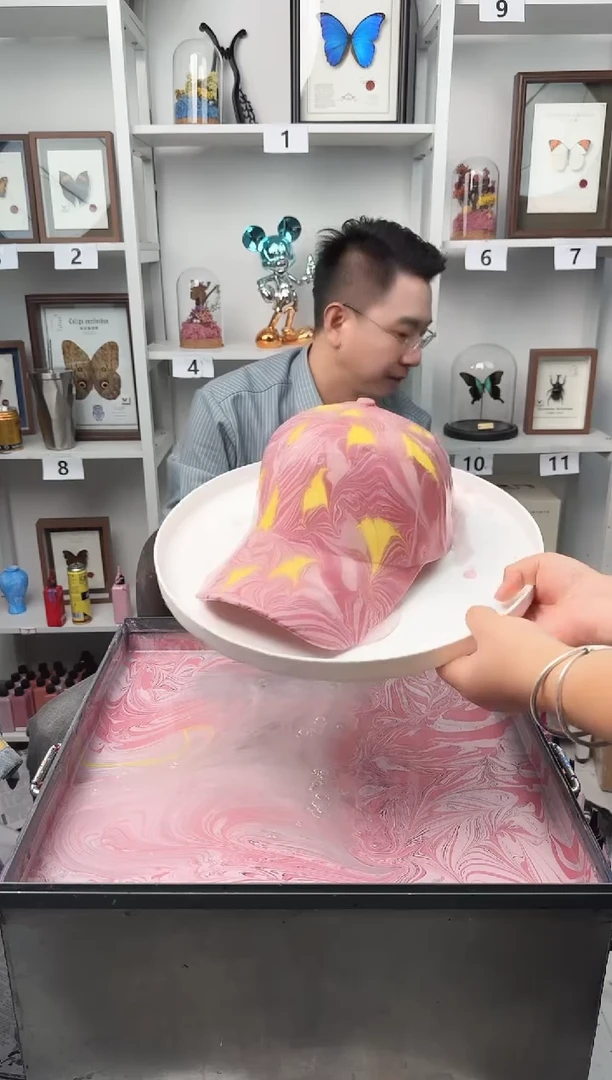 纯棉成人款银杏叶水拓帽