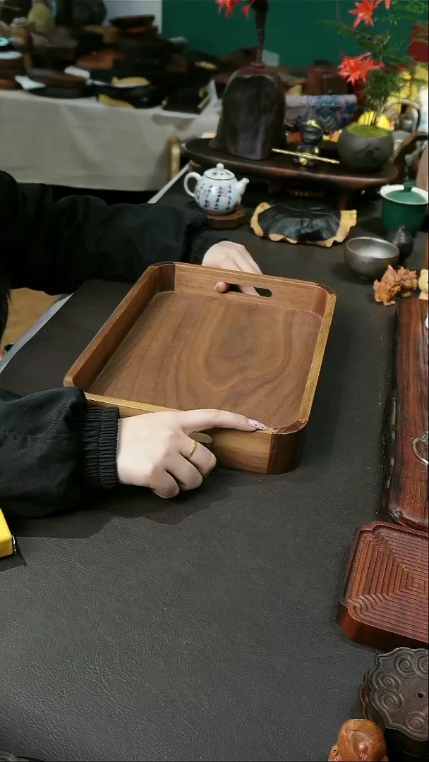 特价浮力 黑胡桃木双耳托盘