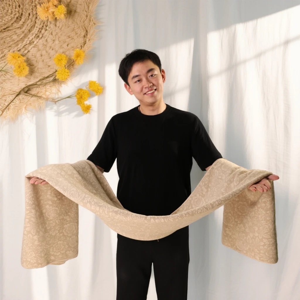 辽锦柞蚕丝花开富贵纯手工毛毯多功能柔软床上沙发披肩盖毯褥子