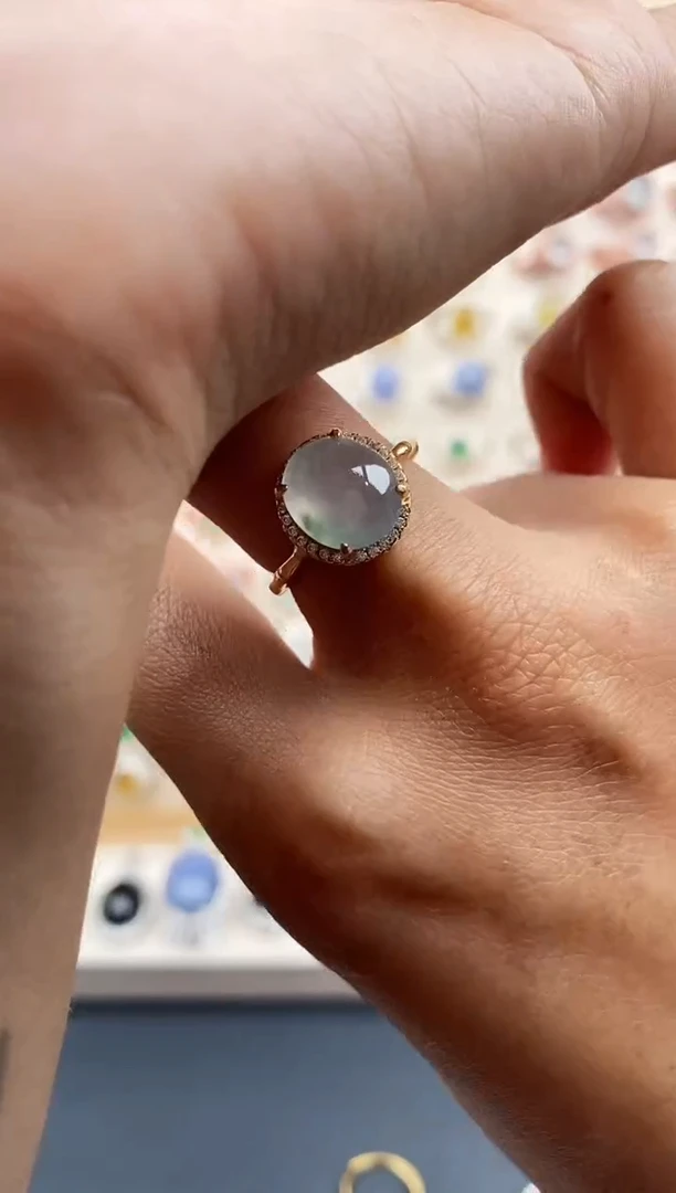 【闪购商品】翡翠戒指银S925镶嵌缅甸天然A货翡翠333  3+6