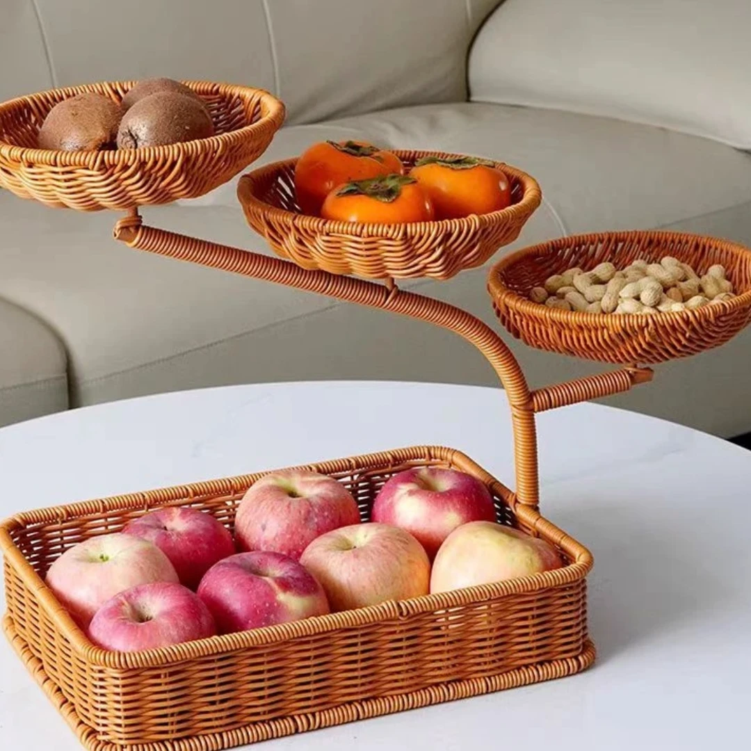 NW339步步高升果盘多层设计款水果零食坚果收纳架客厅招待创意