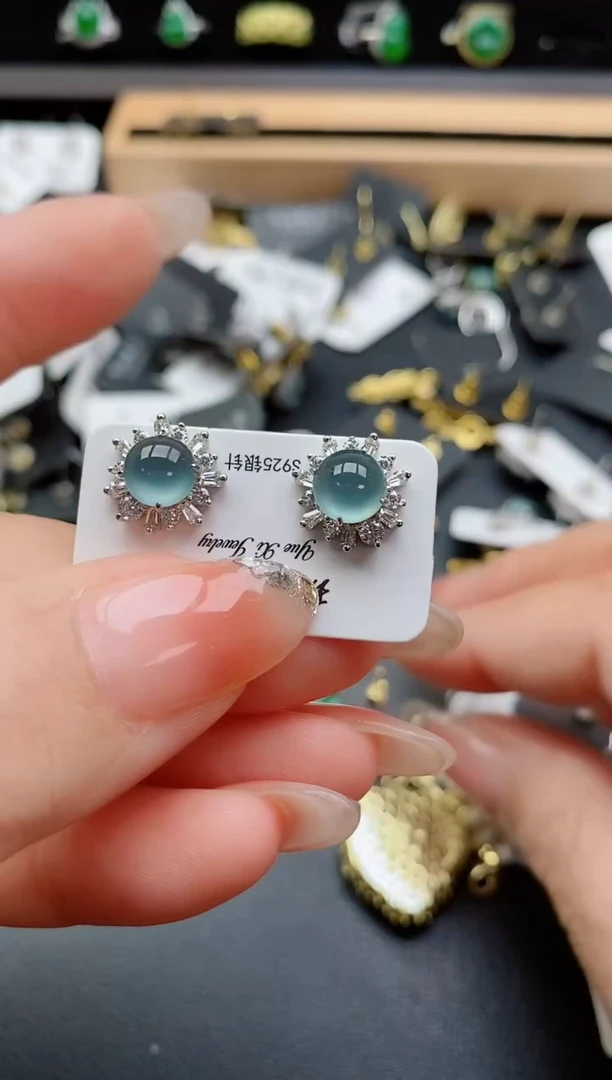 银S925镶嵌戒指翡翠1