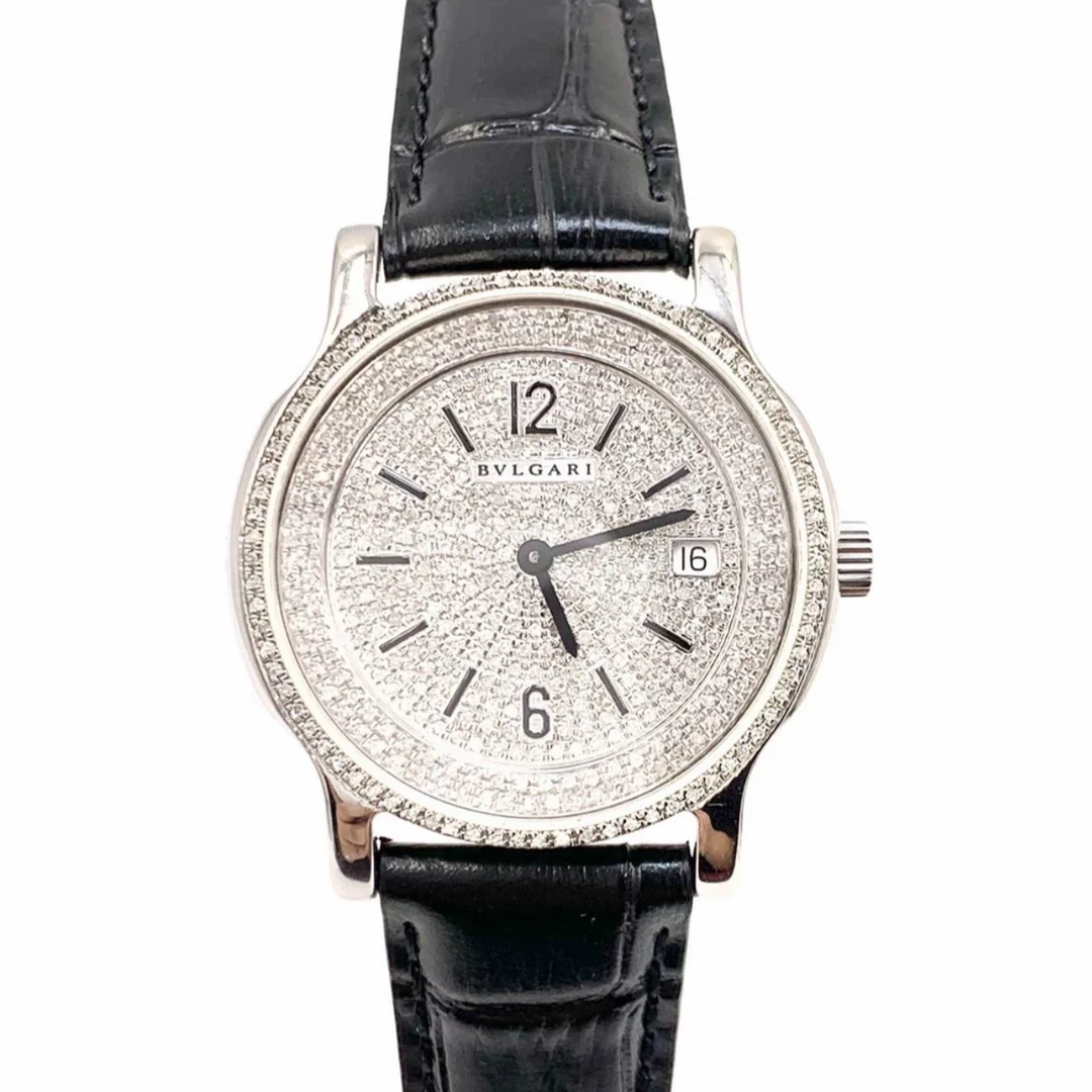 99新 BVLGARI/宝格丽 SoloTempo/精钢/满钻表盘/石英/29mm/女表