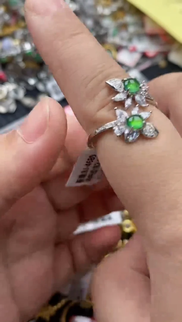 【闪购商品】翡翠戒指银S925镶嵌11111-3