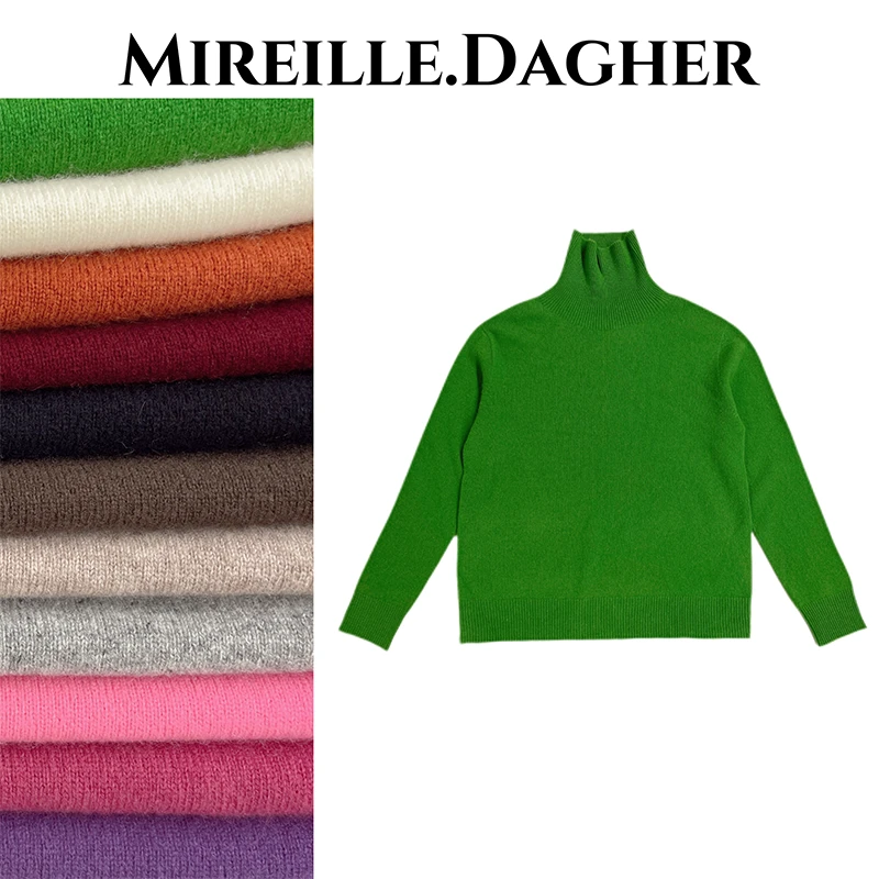 米莱Jiaer/新款时尚素版贝壳款休闲百搭多色系高领毛衣秋冬28893